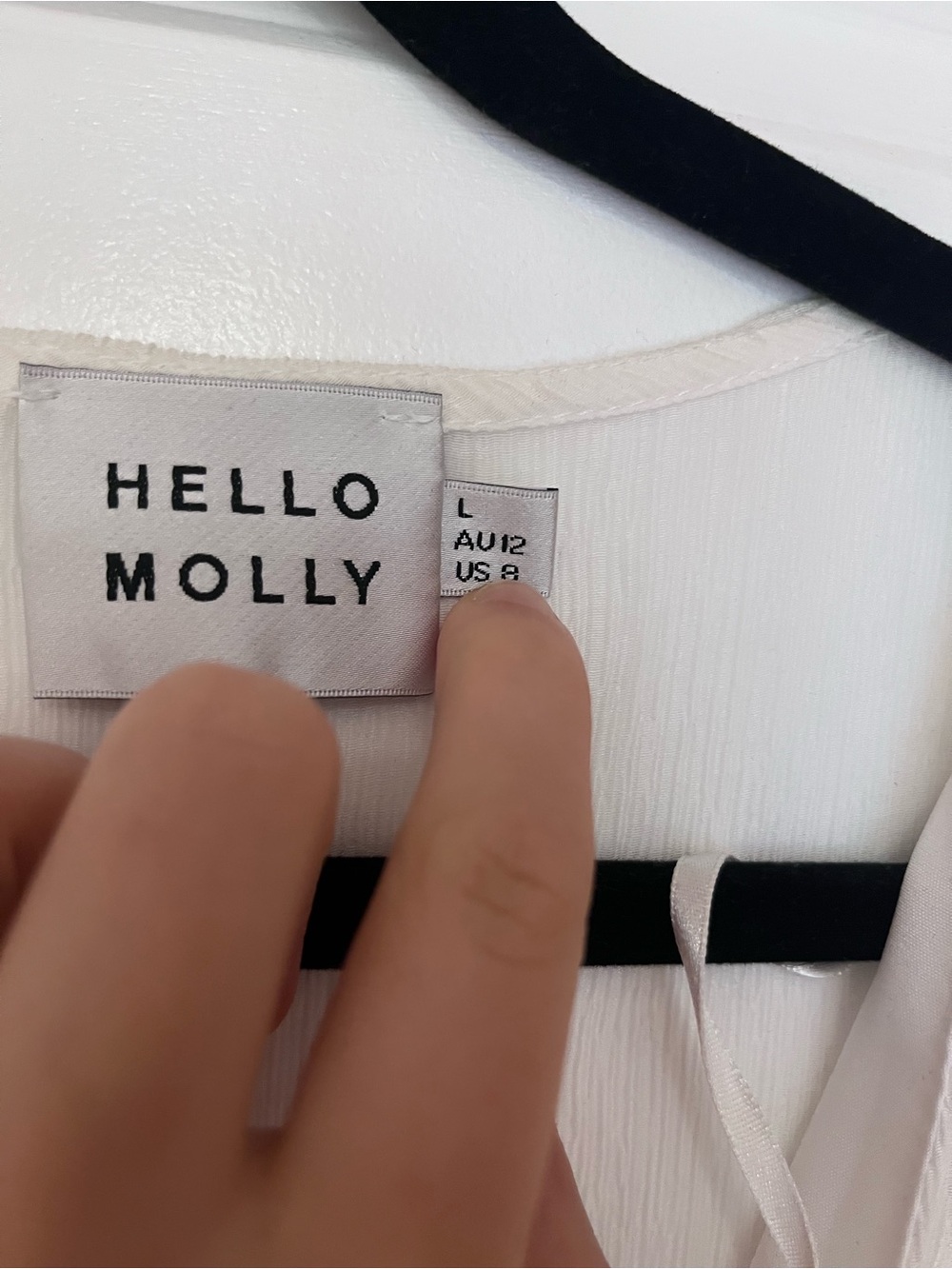Hello Molly Cream Long-Sleeve Tie-Front Ruffled Mini Dress - Picture 2 of 3